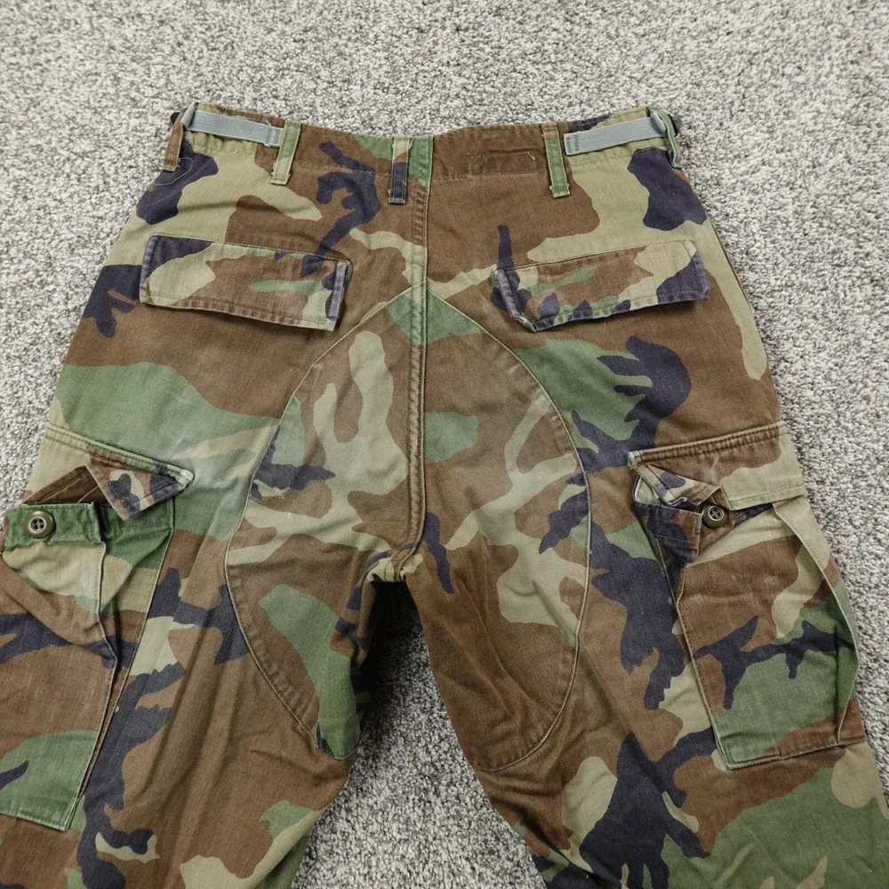 Military Pants Mens S Woodland Camo Combat Trouser Cargo Paratrooper Double Knee